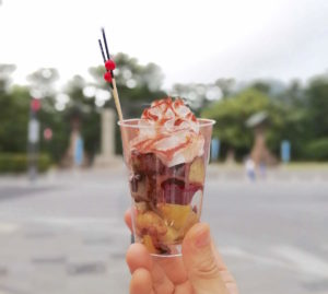 大社参拝時の新食べ歩きスイーツ!西浜いもを使った”凍”神感芋パフェ|Izumo Brewing Co. TAISHA(出雲市)